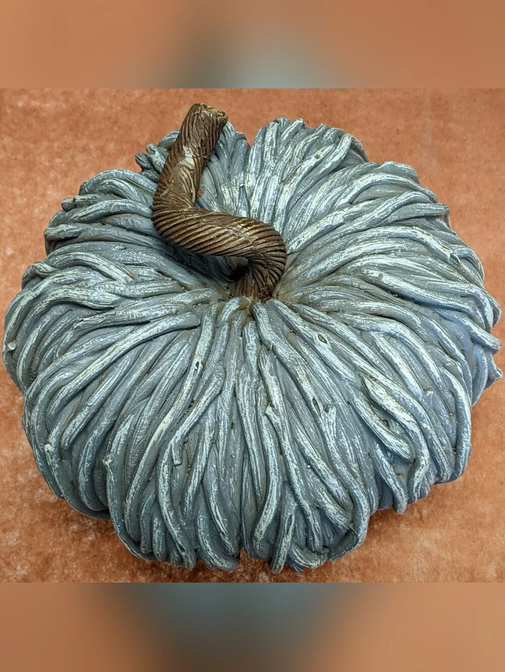 Pumpkin Decor - Seasonal Decor - Grey - 5in Tall - New